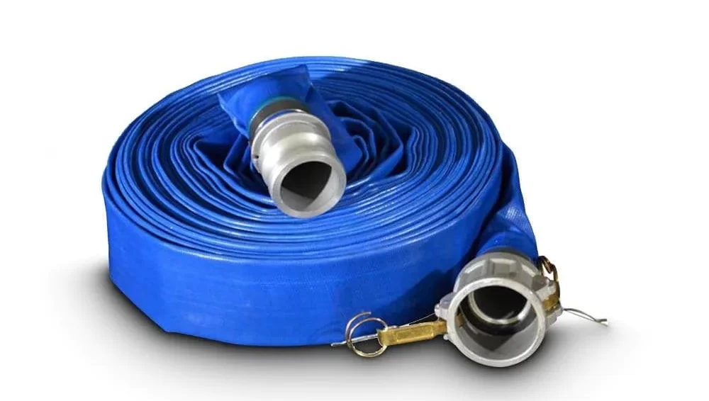 Raptor 50mm x 20m Blue Lay Flat PVC Water Pump Hose with Fittings