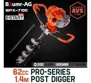 62CC Posthole Earth Auger Fence Borer Petrol 2