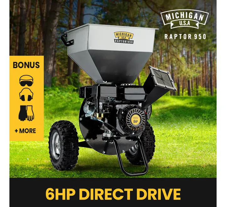 Petrol Wood Chipper – MICHIGAN 6HP 212cc Easy Yard Cleanup