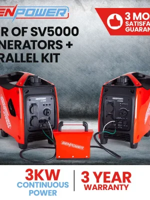 2 x GENPOWER 2200W Portable Power Generator with Bonus Parallel Kit 02