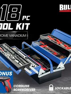 BULLET 118pc Metal Cantilever Tool Kit Box Set Blue & Black main