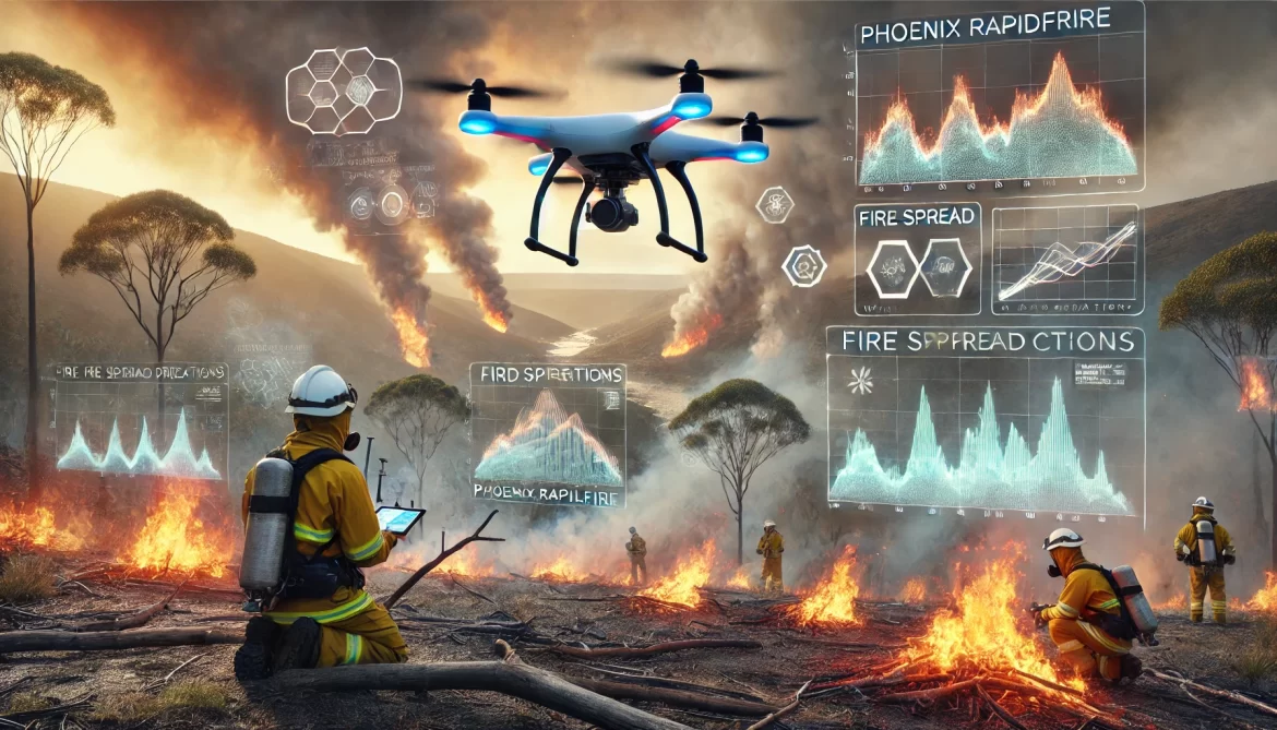 PHOENIX RapidFire bushfire prediction with a drone in the foreground