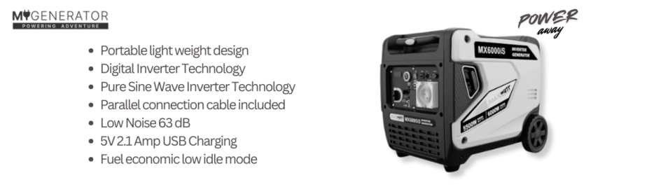 MaxWatt 6000W Petrol Inverter Generator