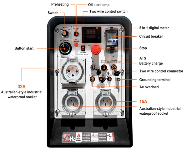 Product summary image of the MaxWatt 10kVA Diesel Generator with electric start